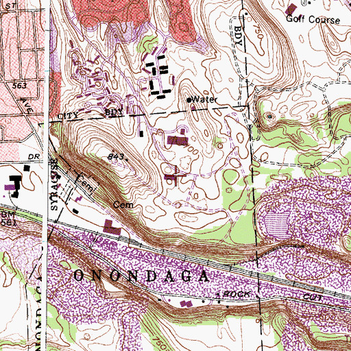 Topographic Map of Skytop Office Building, NY