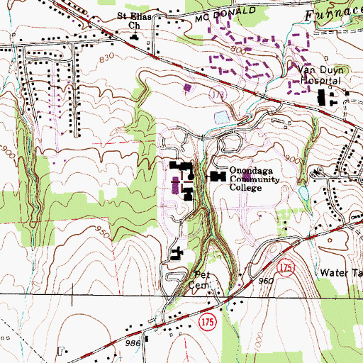 Topographic Map of Mawhinney Hall, NY