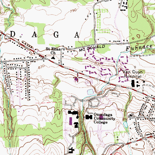 Topographic Map of J Stanley Coyne Hall, NY