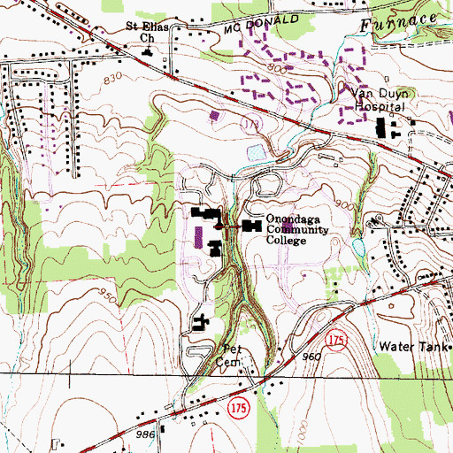 Topographic Map of Storer Auditorium, NY