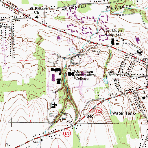 Topographic Map of Gordon Student Center, NY