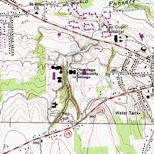 Topographic Map of Whitney Applied Technology Center, NY