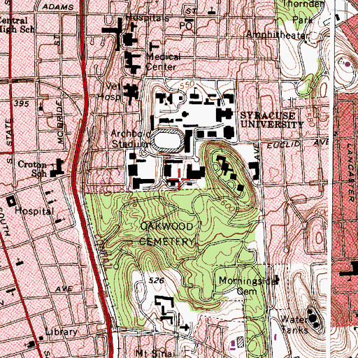 Topographic Map of Marshall Hall, NY