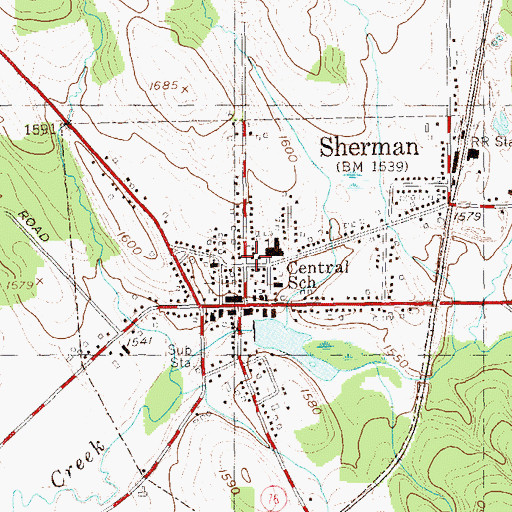 Topographic Map of Minerva Free Library, NY