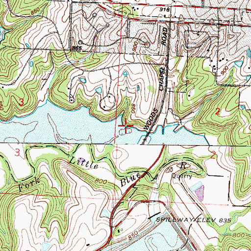 Topographic Map of Lake Vista Trail, MO