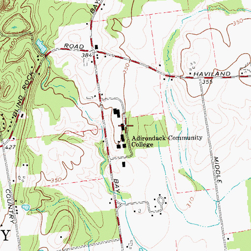 Topographic Map of Washington Hall, NY