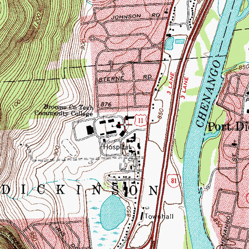 Topographic Map of Darwin R Wales Administration Building, NY