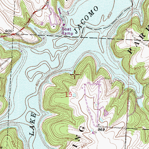 Topographic Map of Fleming East Nature Preserve, MO