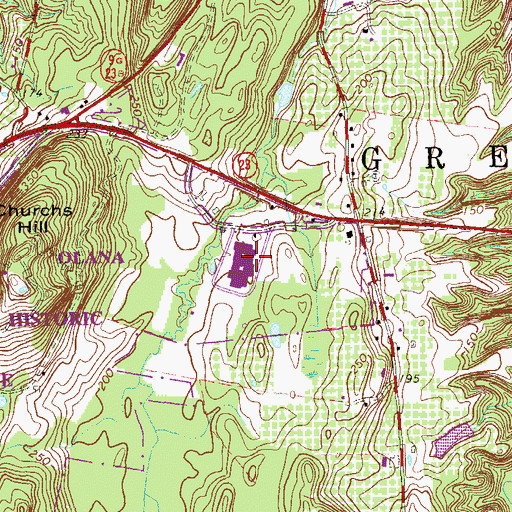 Topographic Map of Columbia-Greene Community College, NY