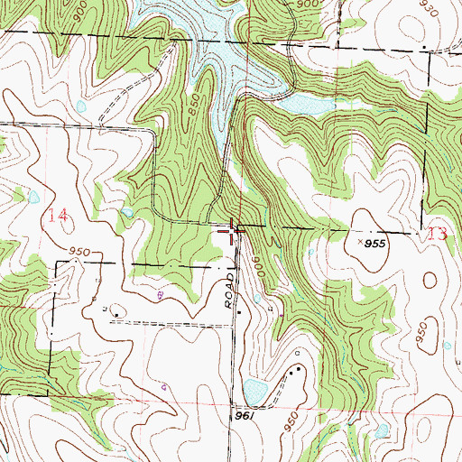 Topographic Map of Cowherd Cemetery, MO