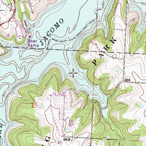 Topographic Map of Sailboat Cove, MO