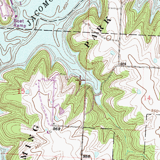 Topographic Map of Sailboat Cove Launching and Mooring, MO