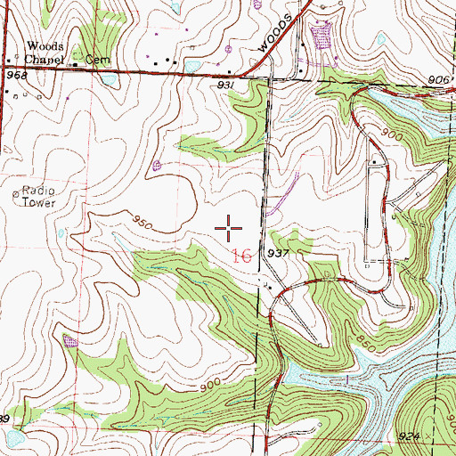 Topographic Map of Franke Soccer Fields, MO