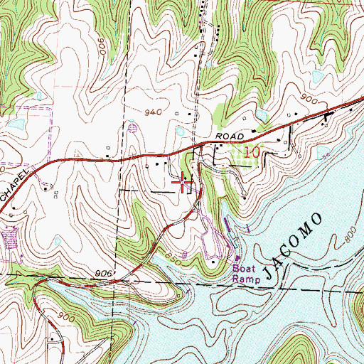Topographic Map of Audubon Library, MO