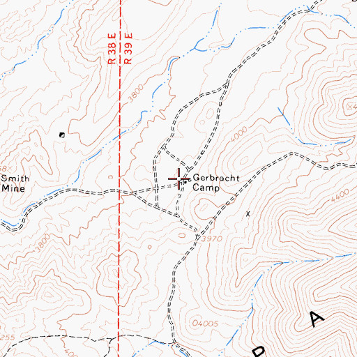 Topographic Map of Gerbracht Camp, CA