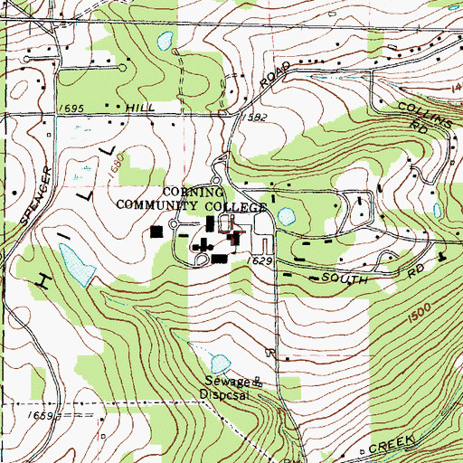 Topographic Map of Administration Building Corning Community College, NY