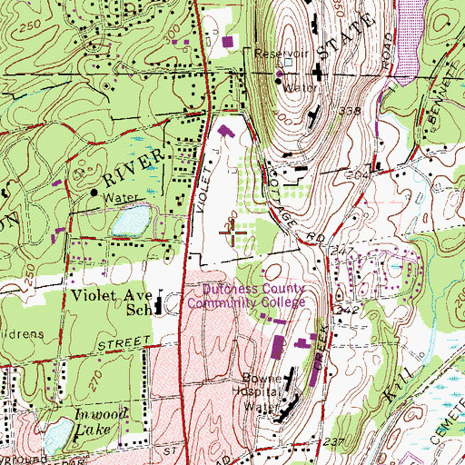 Topographic Map of Richard L Skimin Memorial Baseball Field, NY