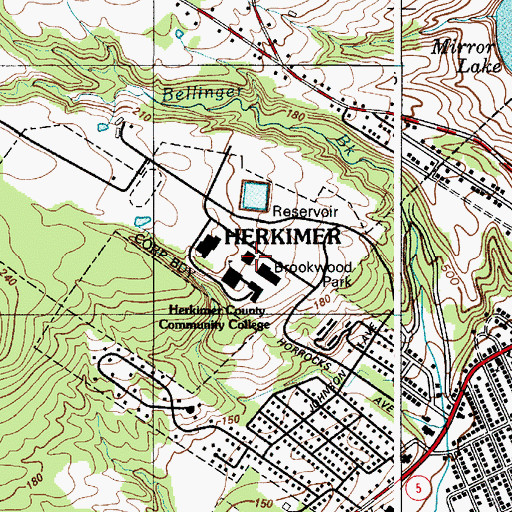 Topographic Map of Herkimer County Community College Library, NY