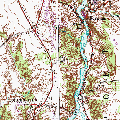 Topographic Map of Columbia Villa Mobile Home Park, NY