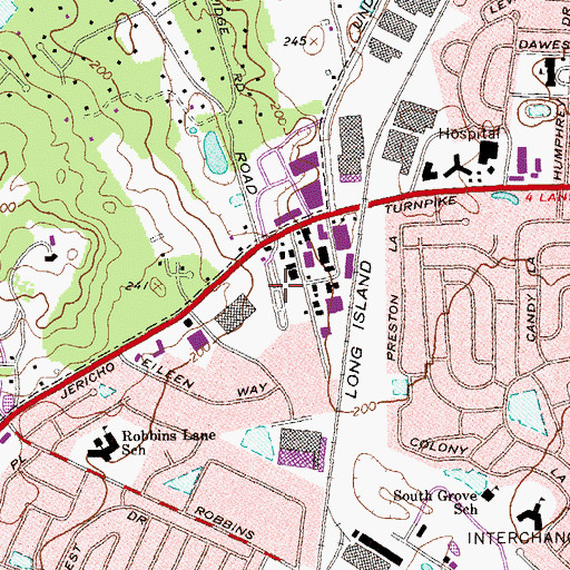 Topographic Map of Syosset Mobile Home Park, NY