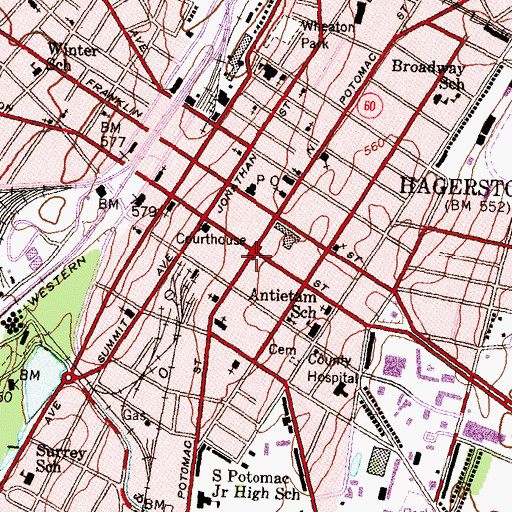 Topographic Map of Bridge of Life Church, MD