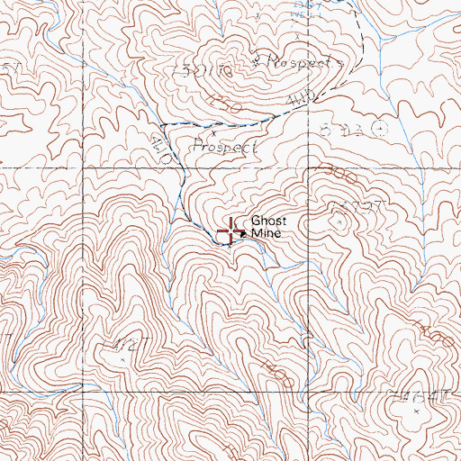 Topographic Map of Ghost Mine, CA