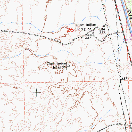 Topographic Map of Giant Indian Intaglios, CA