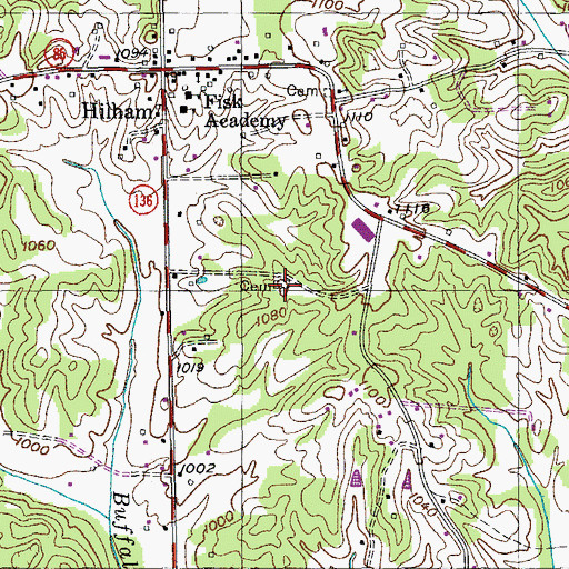 Topographic Map of Fisk Cemetery, TN