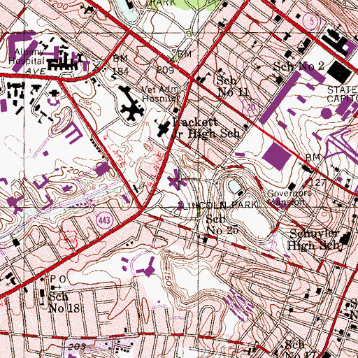 Topographic Map of Thomas S O'Brien Academy of Science and Technology, NY
