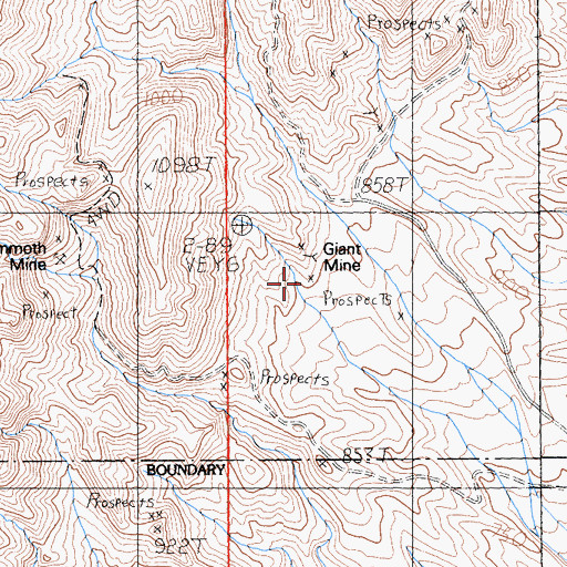 Topographic Map of Giant Mine, CA