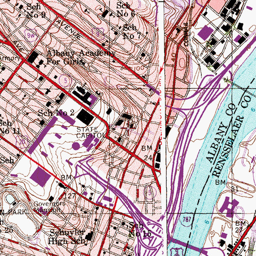 Topographic Map of Saint Peter's Episcopal Church, NY