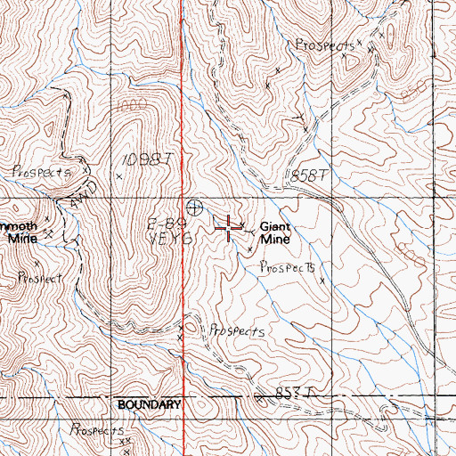 Topographic Map of Giant Mine, CA