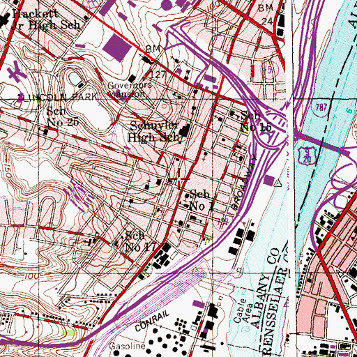 Topographic Map of John A Howe Public Library, NY