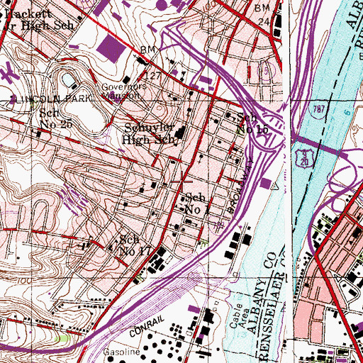 Topographic Map of South End Fire Department, NY
