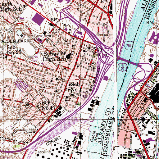 Topographic Map of Giffen Memorial Elementary School, NY