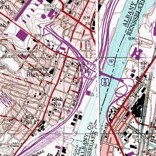 Topographic Map of Saint John's Roman Catholic Church (historical), NY