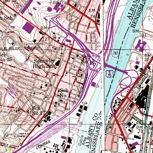 Topographic Map of Albany County Health Center, NY