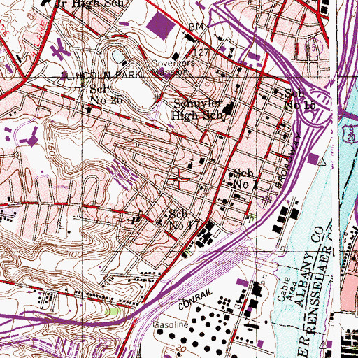 Topographic Map of Mount Calvary Baptist Church, NY