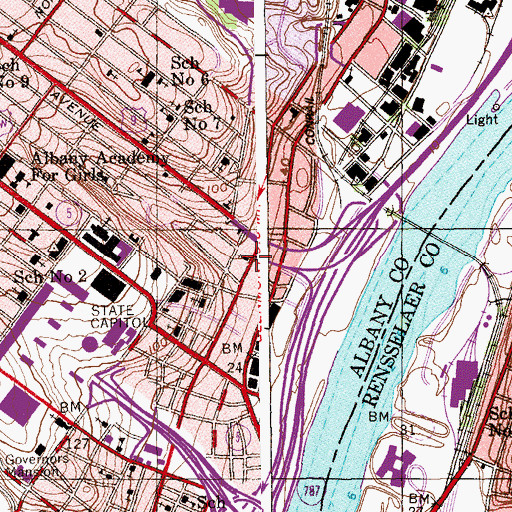 Topographic Map of First Church in Albany, NY