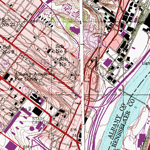Topographic Map of Saint Joseph's Roman Catholic Church, NY