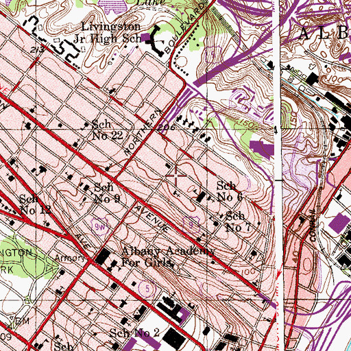 Topographic Map of Arbor Hill Community Center, NY