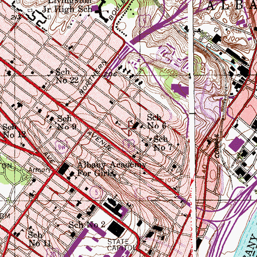 Topographic Map of Metropolitan Baptist Church, NY