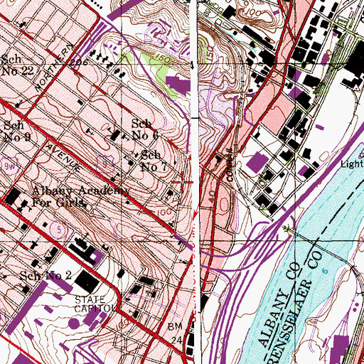 Topographic Map of Van Rensselaer Park, NY