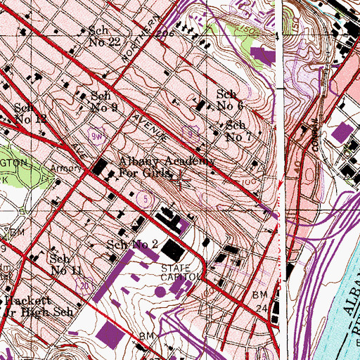 Topographic Map of Saint Philip Parochial School, NY