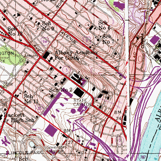 Topographic Map of State Educational Building, NY
