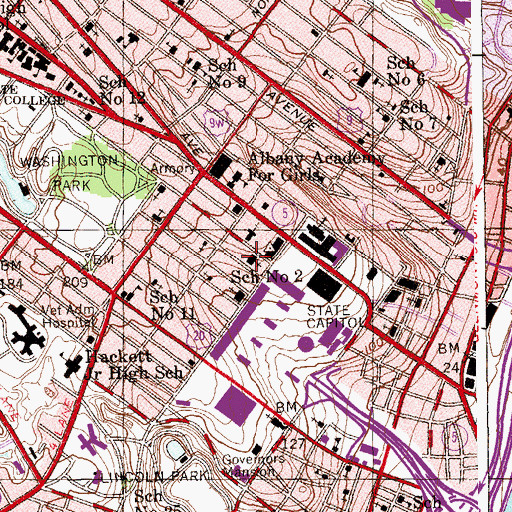 Topographic Map of Westminster Presbyterian Church, NY