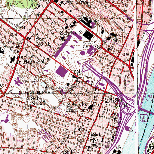 Topographic Map of Cathedral of the Immaculate Conception, NY
