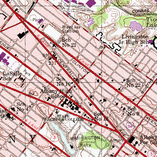 Topographic Map of Saint Patrick's Institute, NY