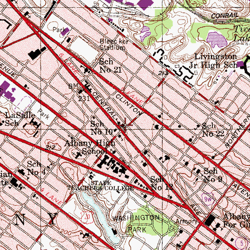 Topographic Map of Saint Patrick's Catholic Church, NY