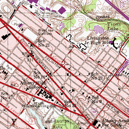 Topographic Map of Albany Guardian Society Home For Aged Women, NY